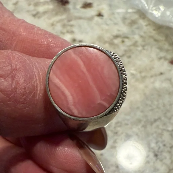 Silver Ring with Rhodochrosite - Picture 2 of 4